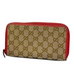 Gucci Long Wallet GG Canvas 363423 Brown Women's