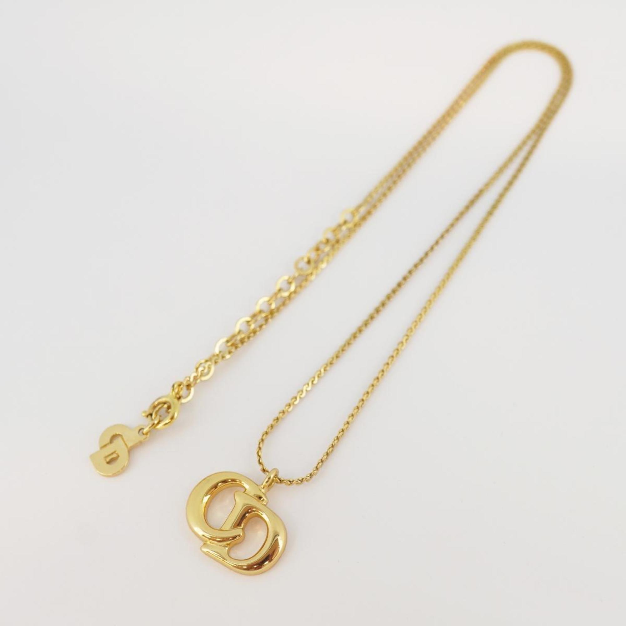 Christian Dior Necklace CD GP Plated Gold Women's