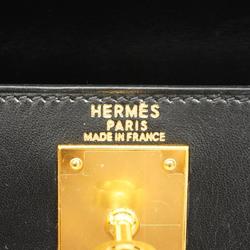 Hermes handbag Kelly 28 □C stamp box calf black ladies