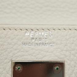 Hermes handbag Kelly 32 □I stamp Taurillon Clemence Toile H White Ladies