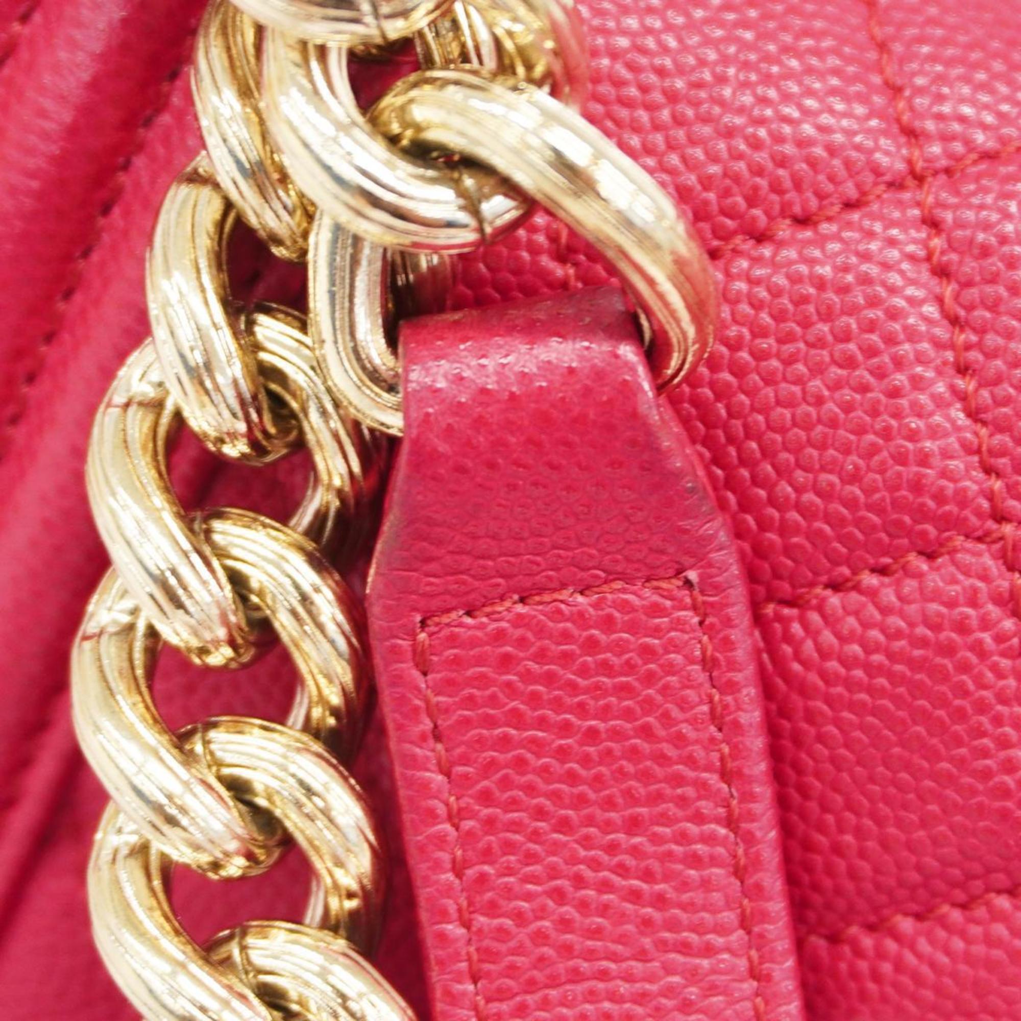 Chanel Shoulder Bag Boy Chain Caviar Skin Pink Ladies