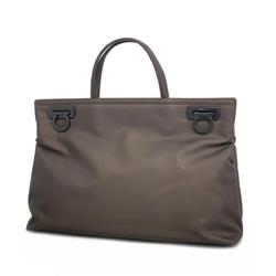 Salvatore Ferragamo handbag Gancini nylon brown ladies