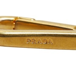 Prada Shoulder Strap Black Gold Canvas Leather Women's PRADA