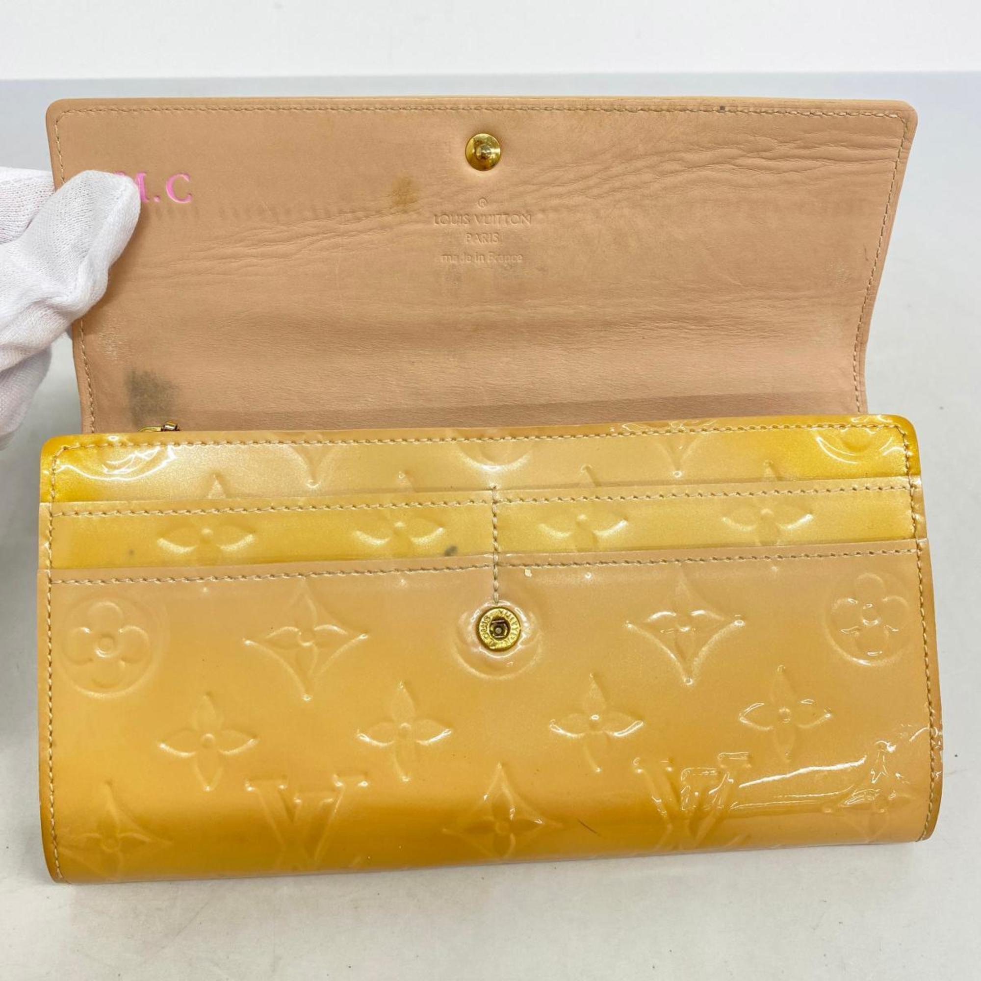 Louis Vuitton Long Wallet Vernis Portefeuille Sarah M91522 Rose Florentine Ladies