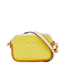 Tory Burch Shoulder Bag Yellow Beige White Ivory Leather Women's