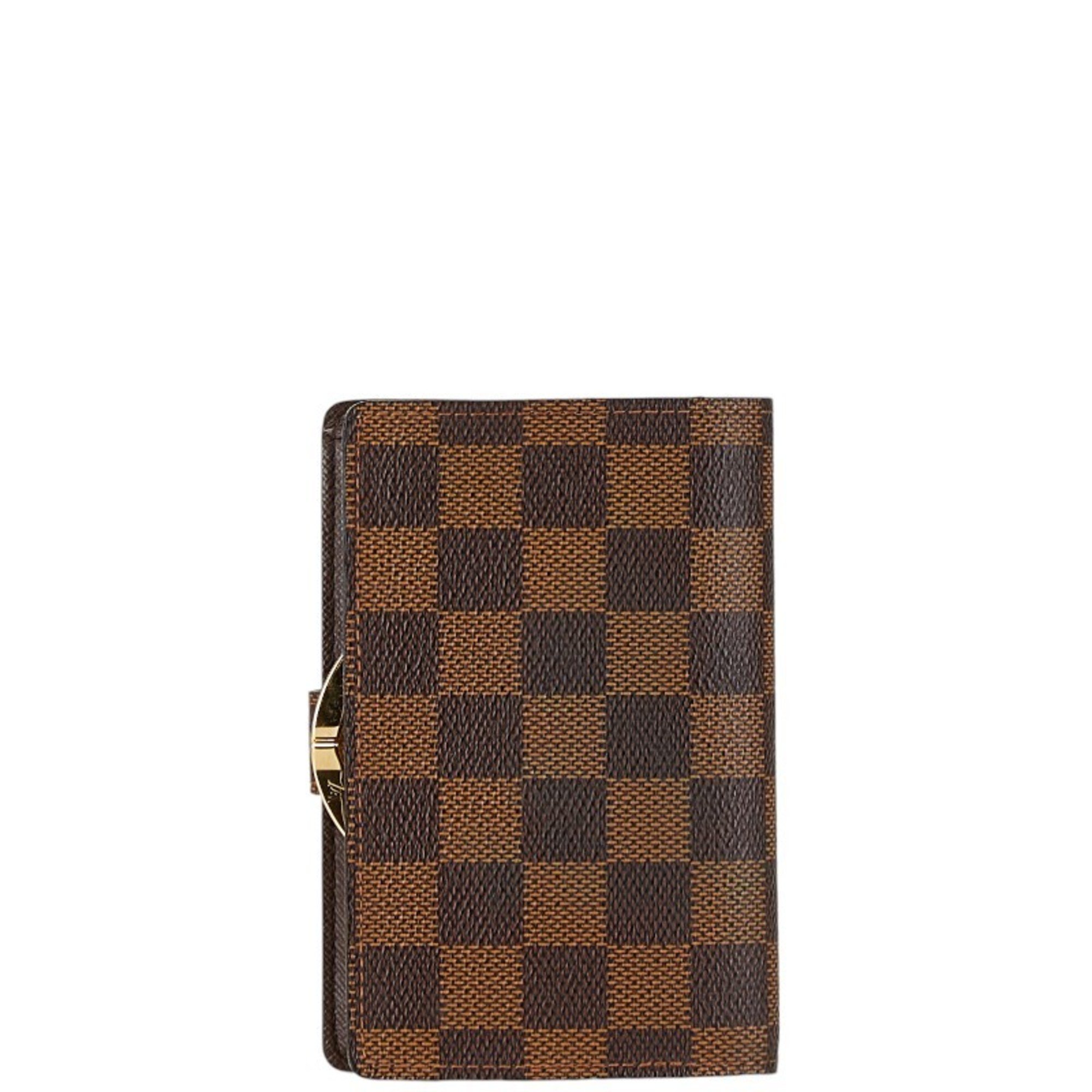 Louis Vuitton Damier Ebene Portefeuille Viennois Bi-fold Wallet N61664 Brown PVC Women's LOUIS VUITTON