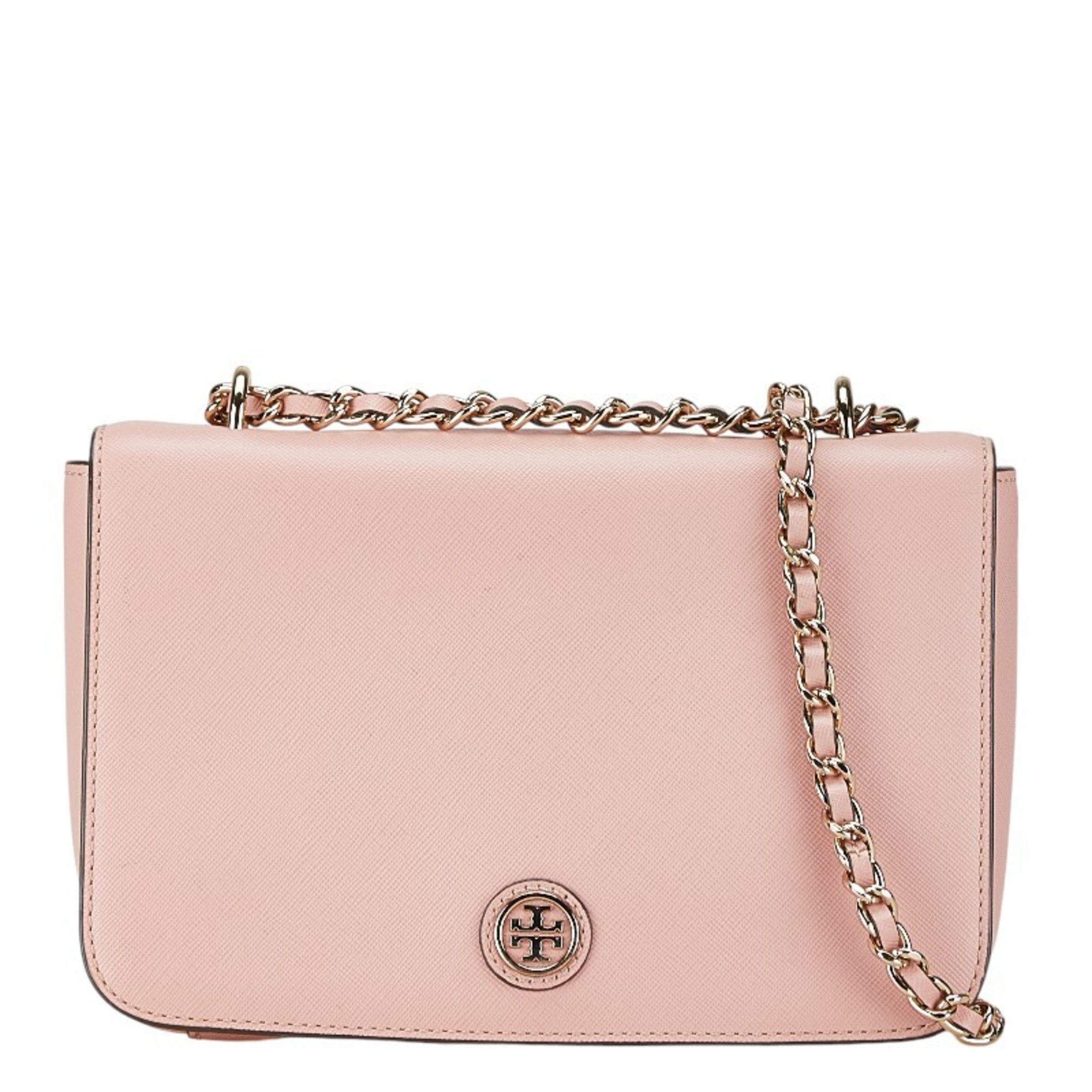 Tory Burch Chain Shoulder Bag Pink Leather Women's