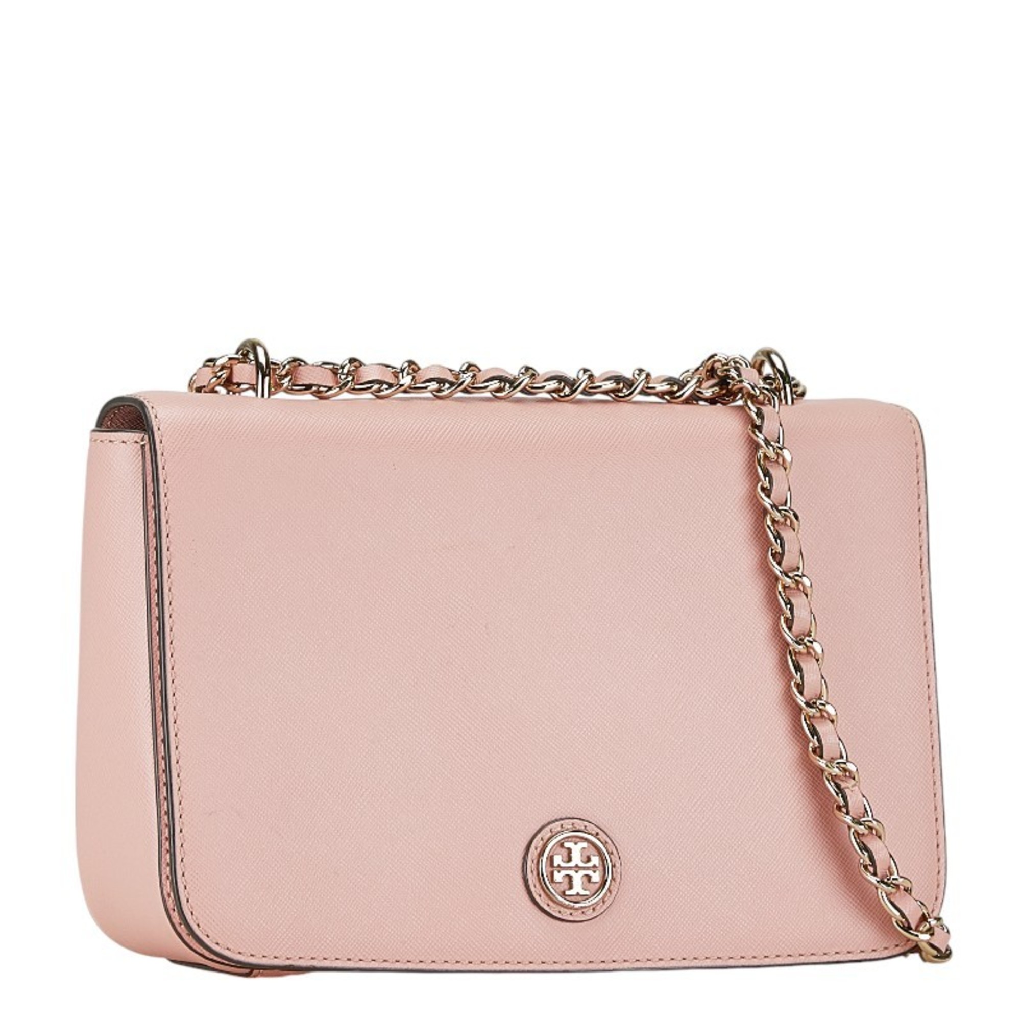 Tory Burch Chain Shoulder Bag Pink Leather Women's