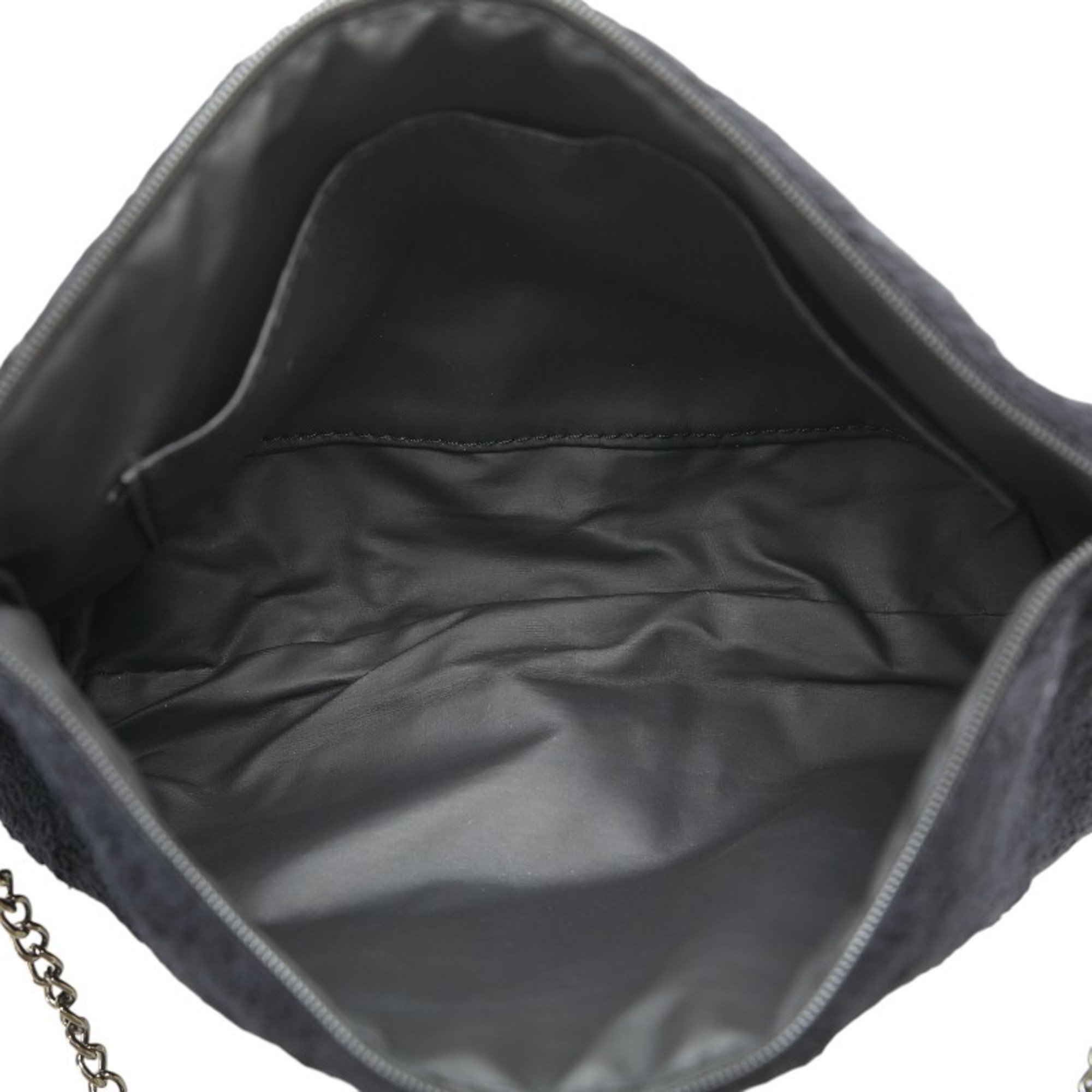 Chanel Coco Mark Chain Shoulder Bag Black Fur Women's CHANEL