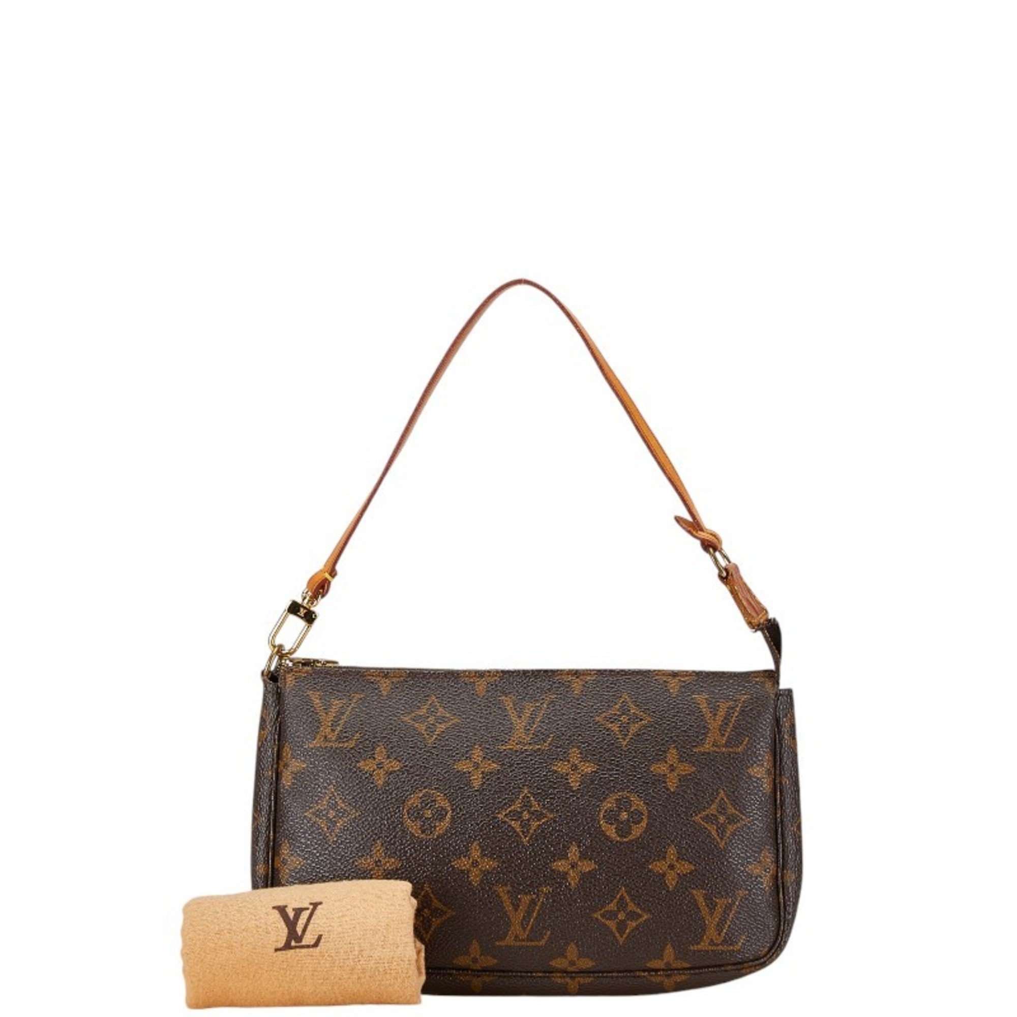 Louis Vuitton Monogram Pochette Accessoires Handbag M51980 Brown PVC Leather Women's LOUIS VUITTON