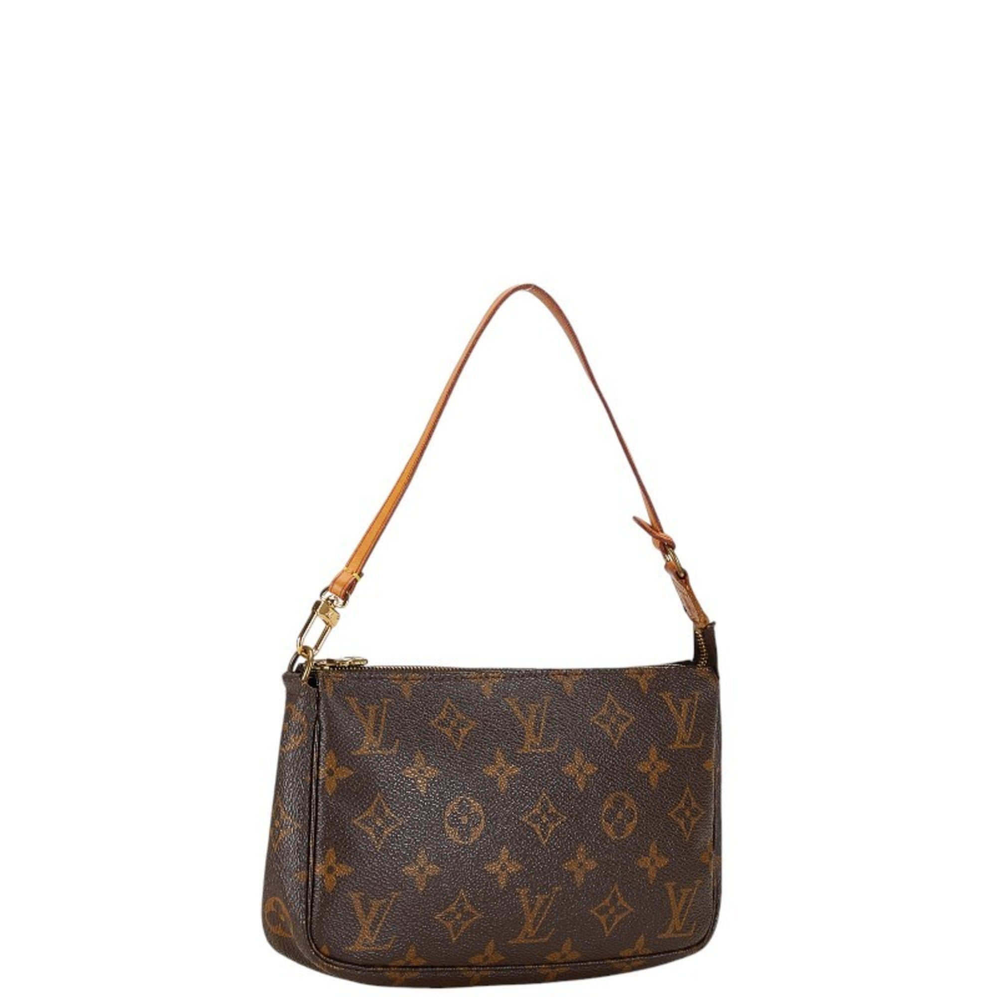 Louis Vuitton Monogram Pochette Accessoires Handbag M51980 Brown PVC Leather Women's LOUIS VUITTON