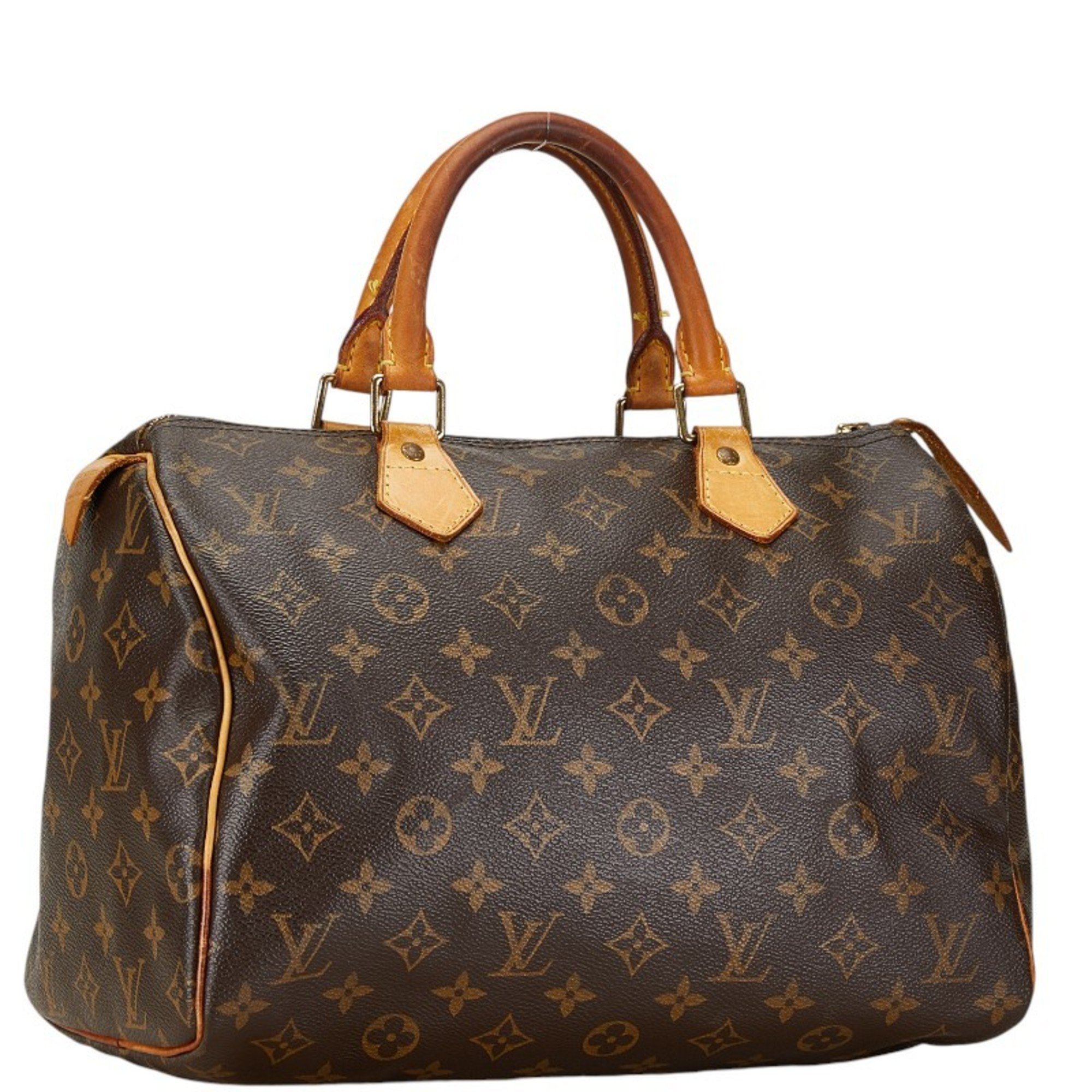 Louis Vuitton Monogram Speedy 30 Handbag Boston Bag M41526 Brown PVC Leather Women's LOUIS VUITTON