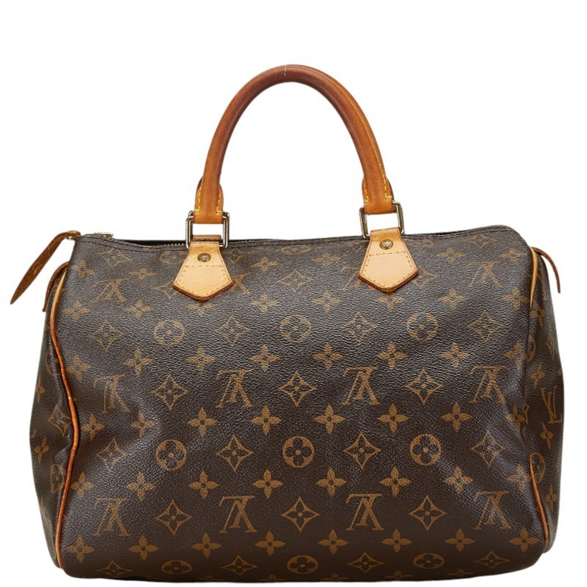 Louis Vuitton Monogram Speedy 30 Handbag Boston Bag M41526 Brown PVC Leather Women's LOUIS VUITTON