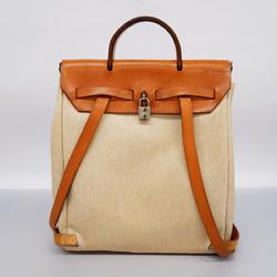 Hermes Backpack Airbag Ad PM □D Engraved Toile H Natural Women's