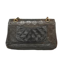 Chanel Shoulder Bag Matelasse W Flap Chain Lambskin Black Women's