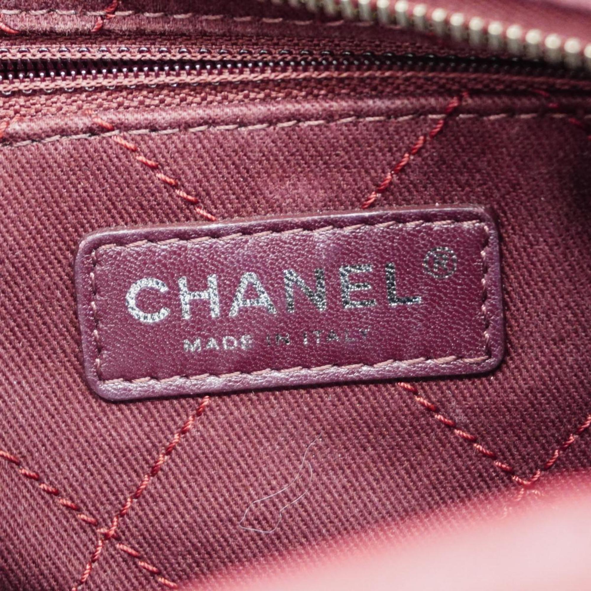 Chanel Shoulder Bag Matelasse Chain Caviar Skin Red Women's