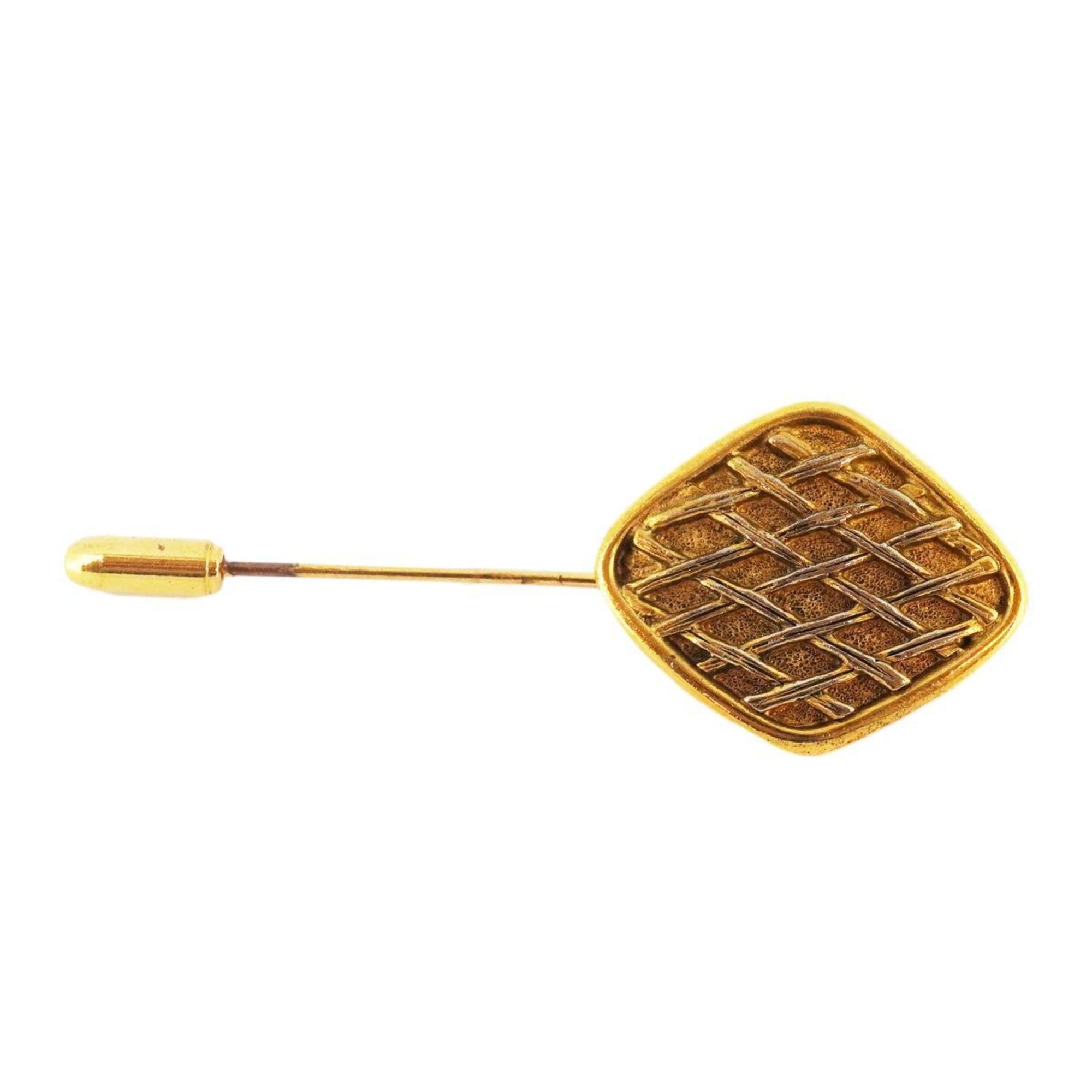 Chanel pin brooch, diamond-shaped, GP-plated, gold, for women