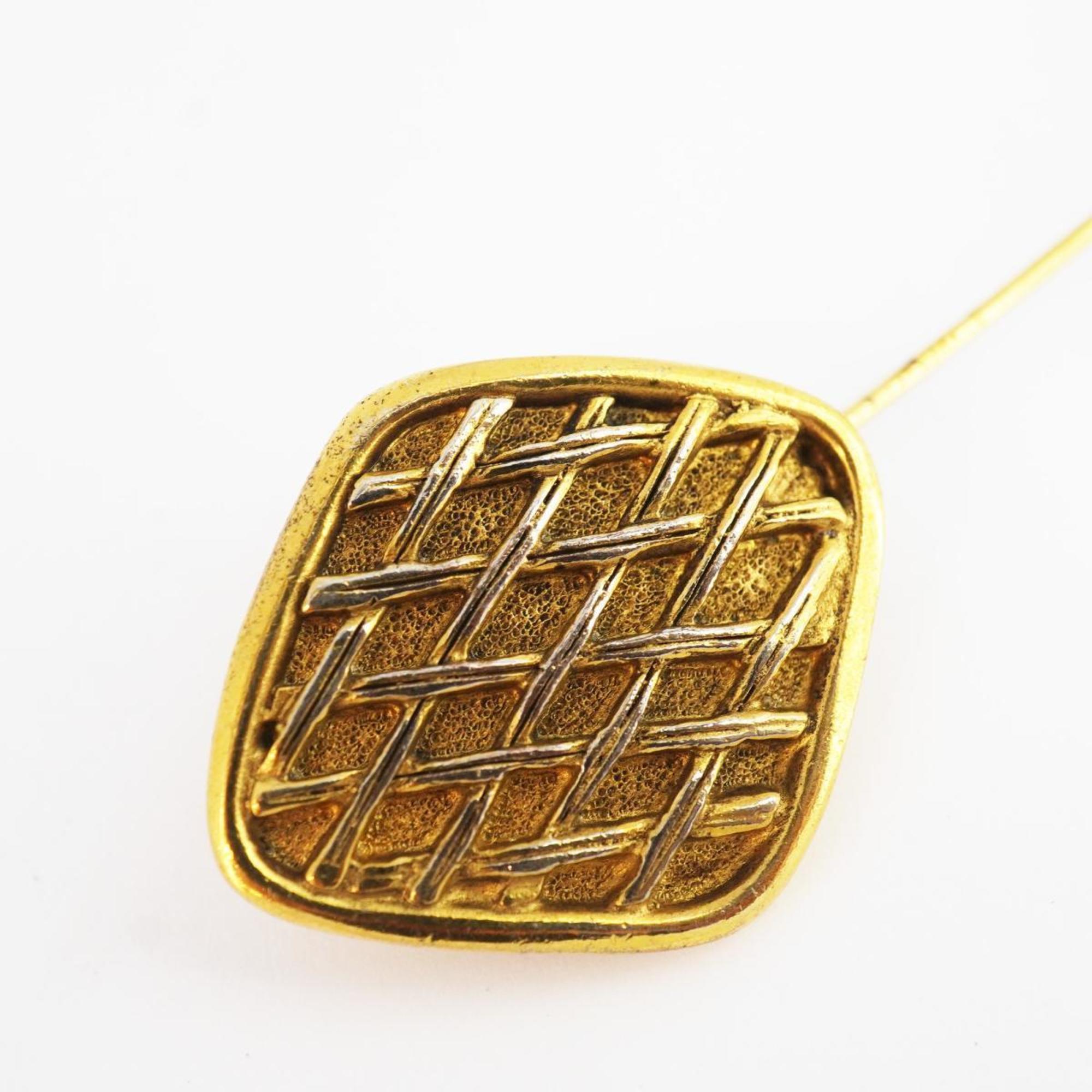 Chanel pin brooch, diamond-shaped, GP-plated, gold, for women