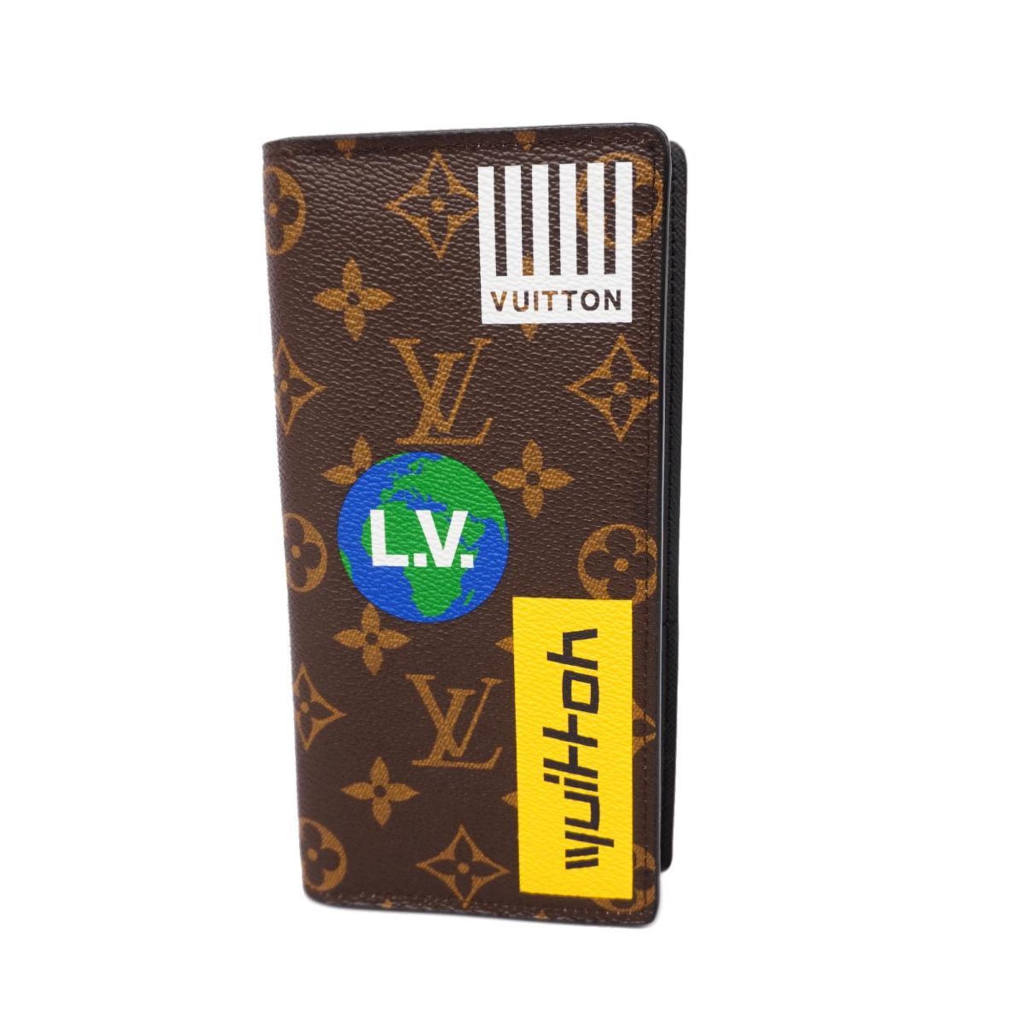 Louis Vuitton Long Wallet Monogram Story Portefeuille Brazza M67823 Brown Men's