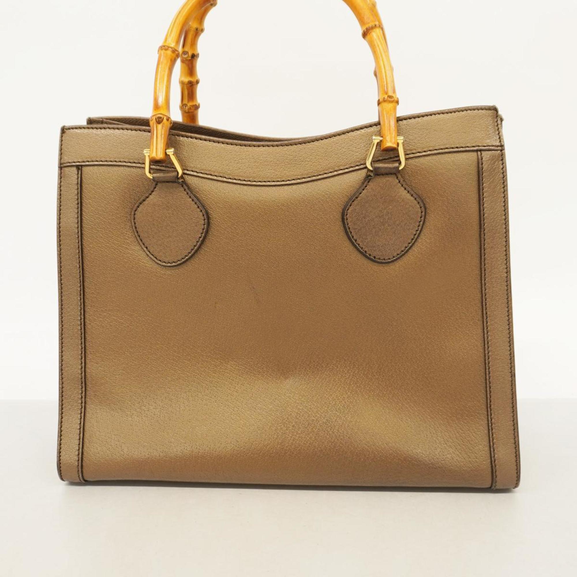 Gucci Tote Bag Bamboo 002 0260 Leather Brown Women's