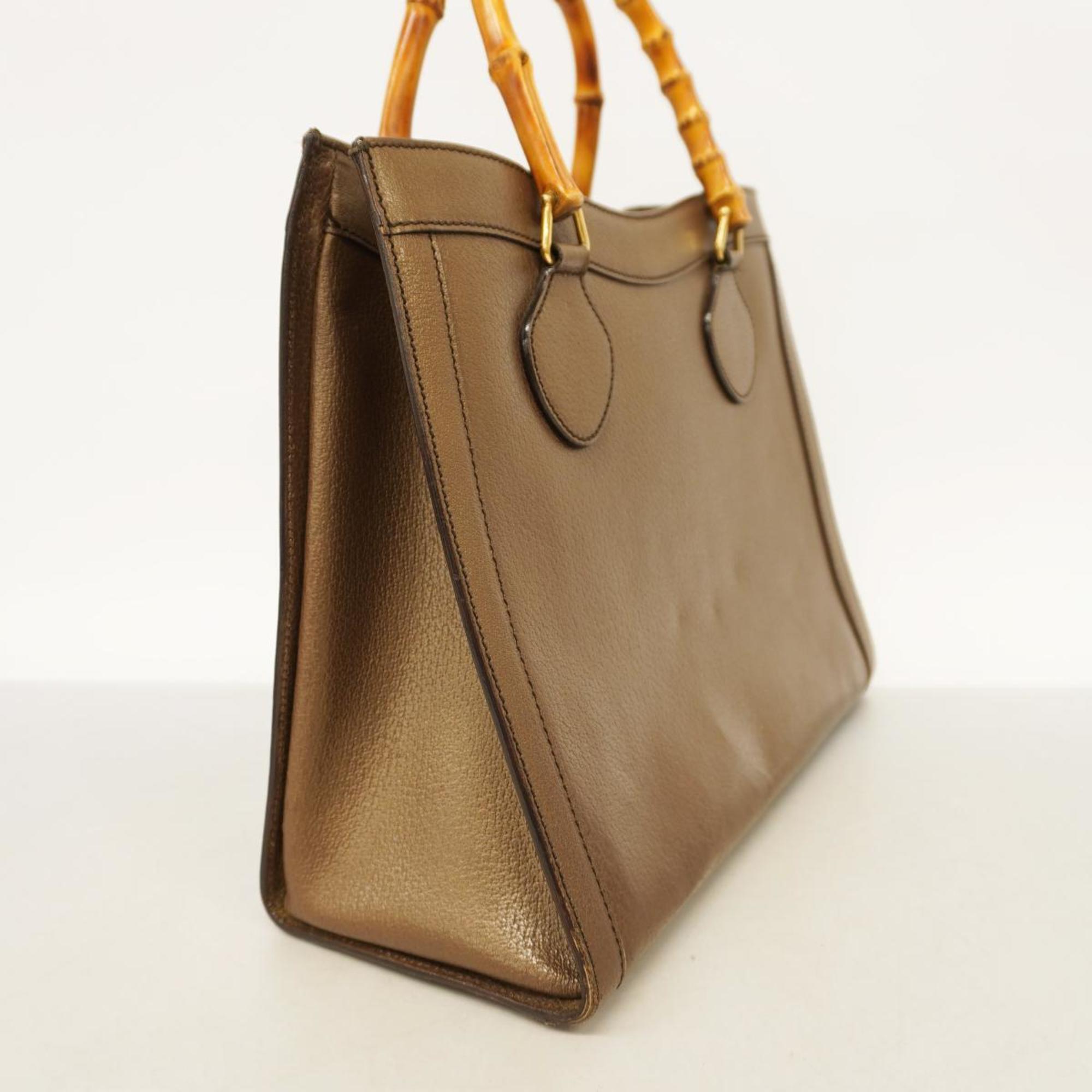 Gucci Tote Bag Bamboo 002 0260 Leather Brown Women's