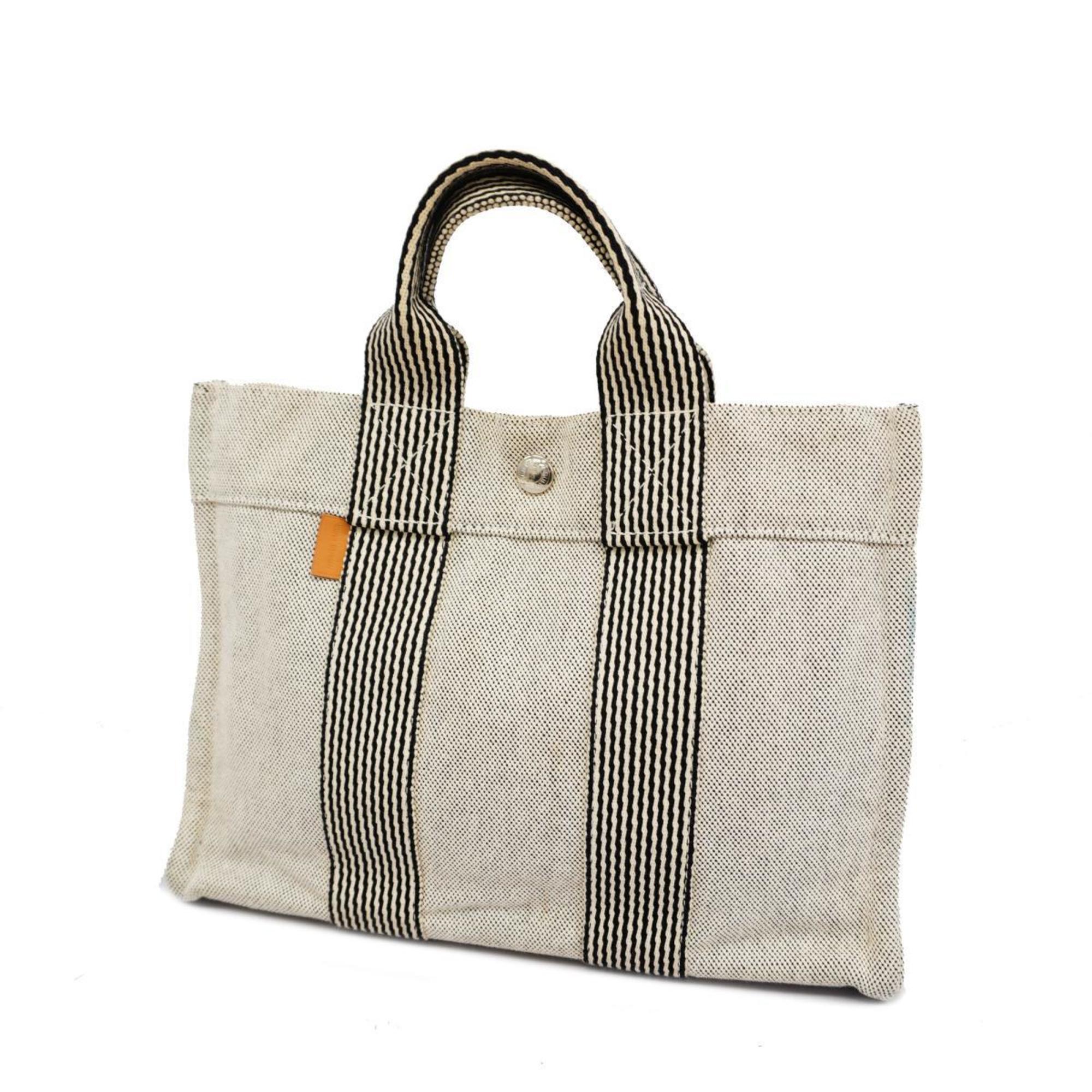 Hermes Tote Bag New Fool Toe Canvas Grey Women's