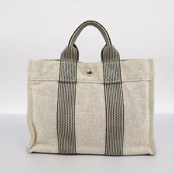 Hermes Tote Bag New Fool Toe Canvas Grey Women's