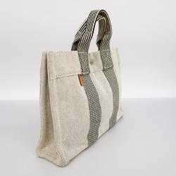 Hermes Tote Bag New Fool Toe Canvas Grey Women's