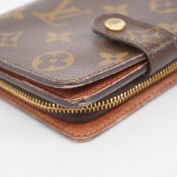 Louis Vuitton Wallet Monogram Compact Zip M61667 Brown Women's