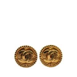 Chanel Coco Mark Earrings Gold Plated Women's CHANEL