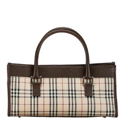 Burberry Nova Check Handbag Beige Brown Canvas Leather Women's BURBERRY