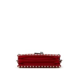 Prada Triangle Plate Studs Handbag Shoulder Bag Red Leather Women's PRADA