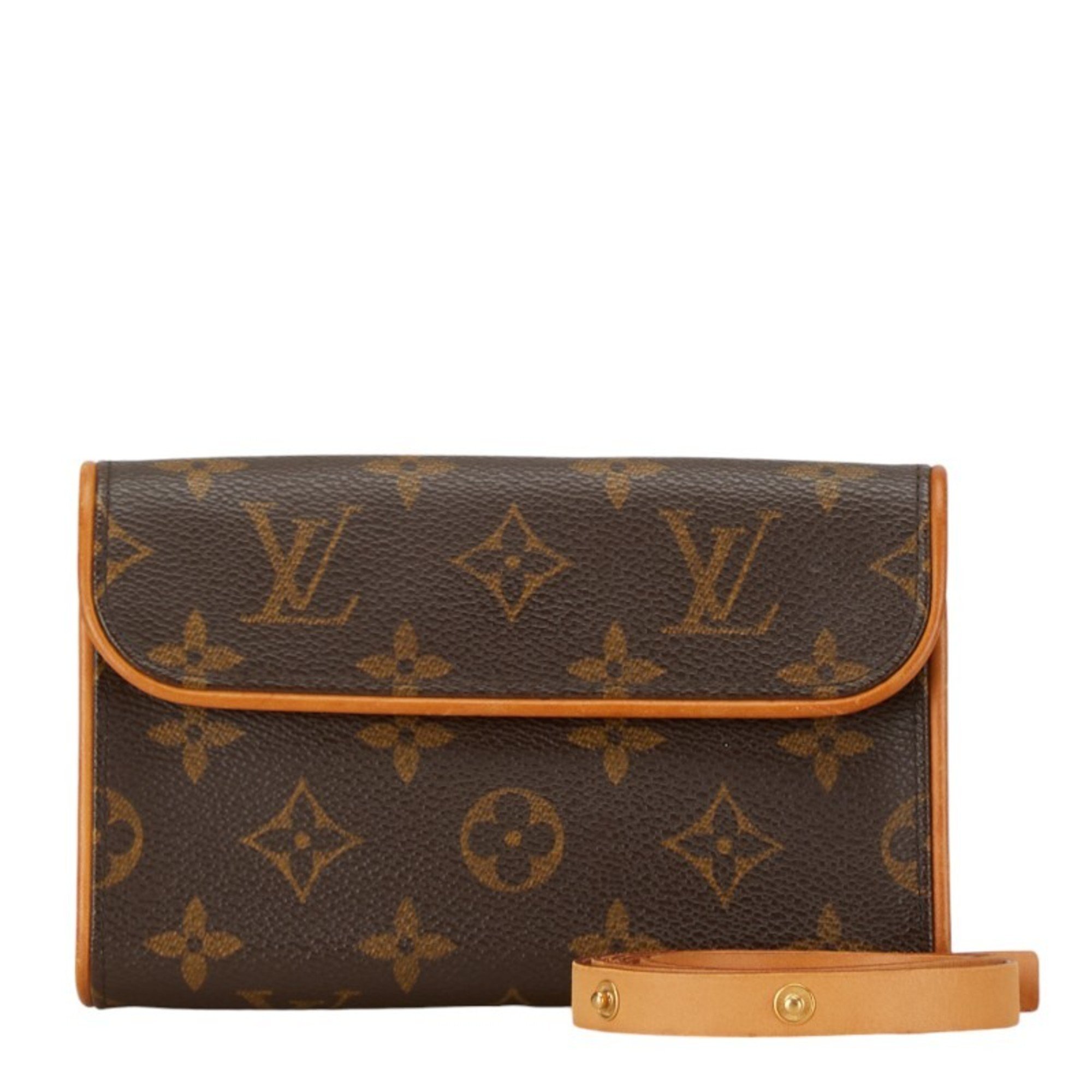 Louis Vuitton Monogram Pochette Florentine Waist Bag M51855 Brown PVC Leather Women's LOUIS VUITTON