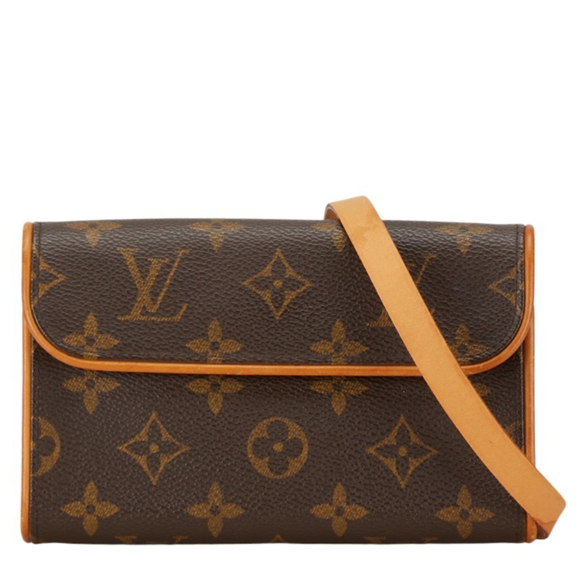 Louis Vuitton Monogram Pochette Florentine Waist Bag M51855 Brown PVC Leather Women's LOUIS VUITTON