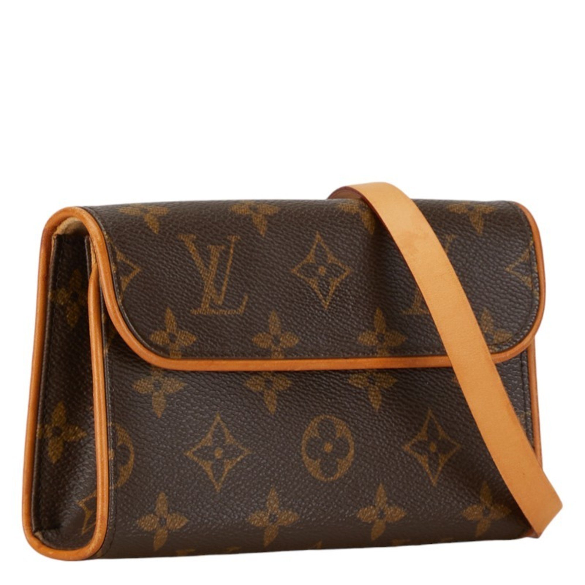 Louis Vuitton Monogram Pochette Florentine Waist Bag M51855 Brown PVC Leather Women's LOUIS VUITTON