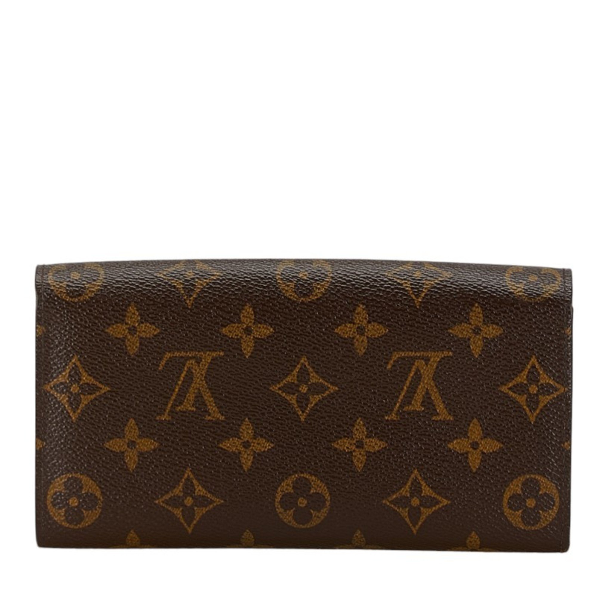 Louis Vuitton Monogram Portefeuille Sarah Long Wallet M61734 Brown PVC Leather Women's LOUIS VUITTON