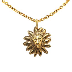 Chanel Lion Sun Motif Chain Necklace Gold Plated Women's CHANEL