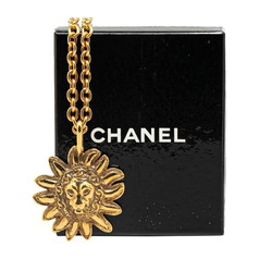 Chanel Lion Sun Motif Chain Necklace Gold Plated Women's CHANEL