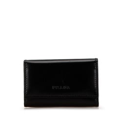 PRADA 6-ring key case 1M0222 Black leather Women's