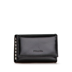 PRADA 6-ring key case 1M0222 Black leather Women's