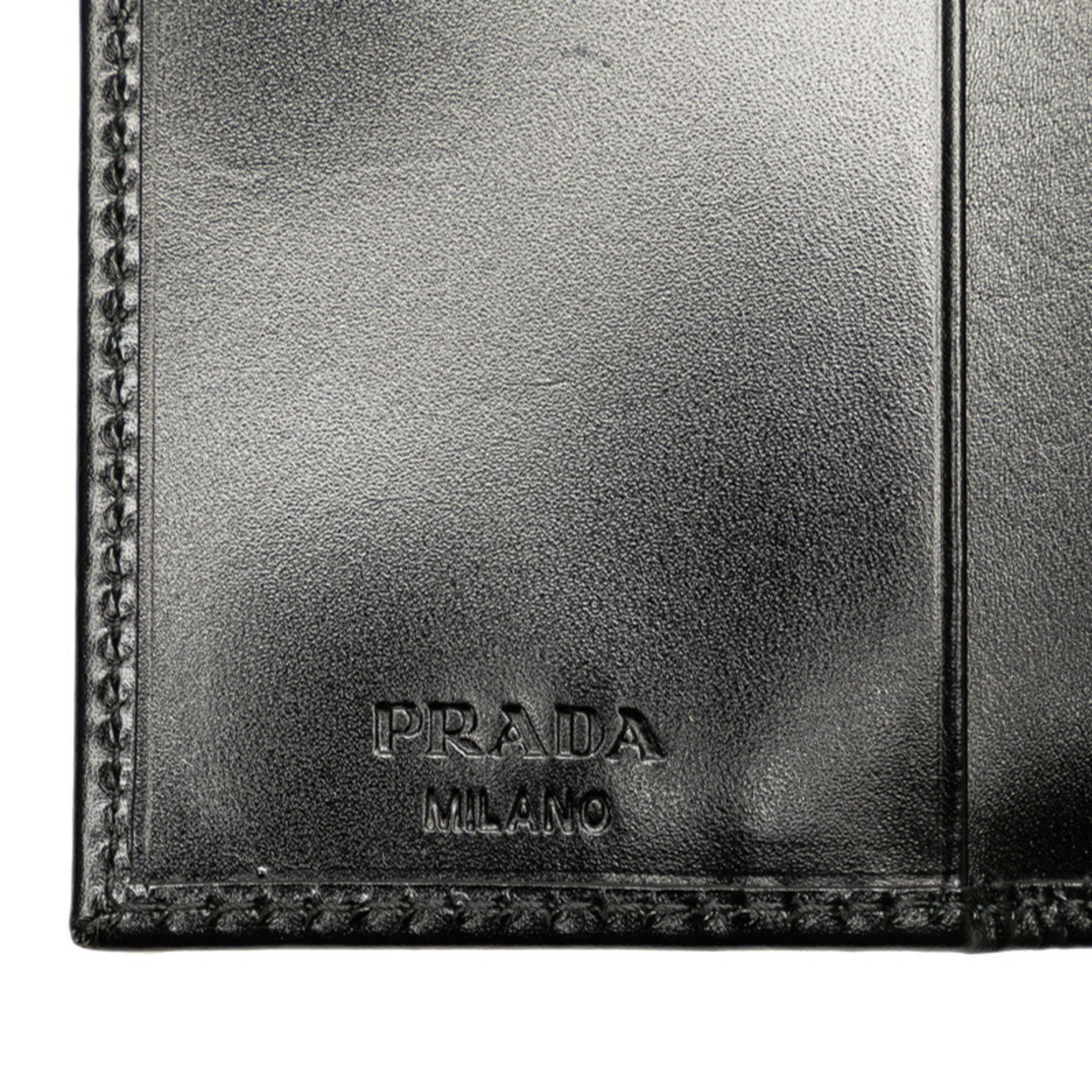 PRADA 6-ring key case 1M0222 Black leather Women's