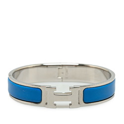 Hermes Click-Clack H PM Bracelet Silver Blue Metal Women's HERMES