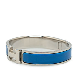 Hermes Click-Clack H PM Bracelet Silver Blue Metal Women's HERMES