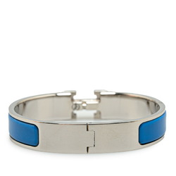 Hermes Click-Clack H PM Bracelet Silver Blue Metal Women's HERMES