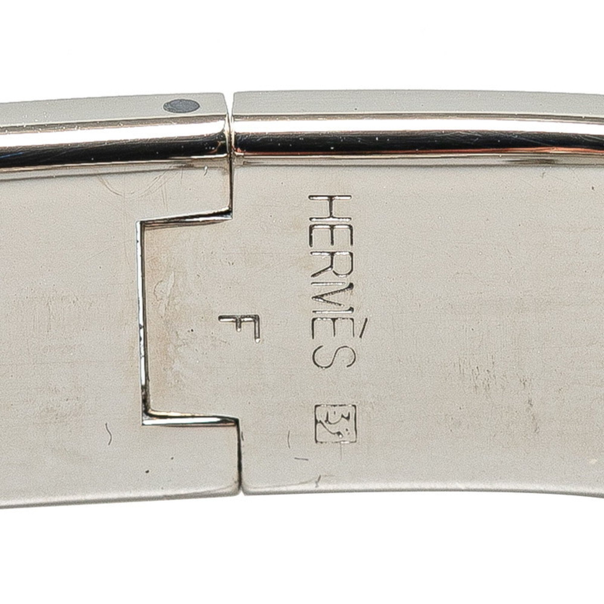 Hermes Click-Clack H PM Bracelet Silver Blue Metal Women's HERMES