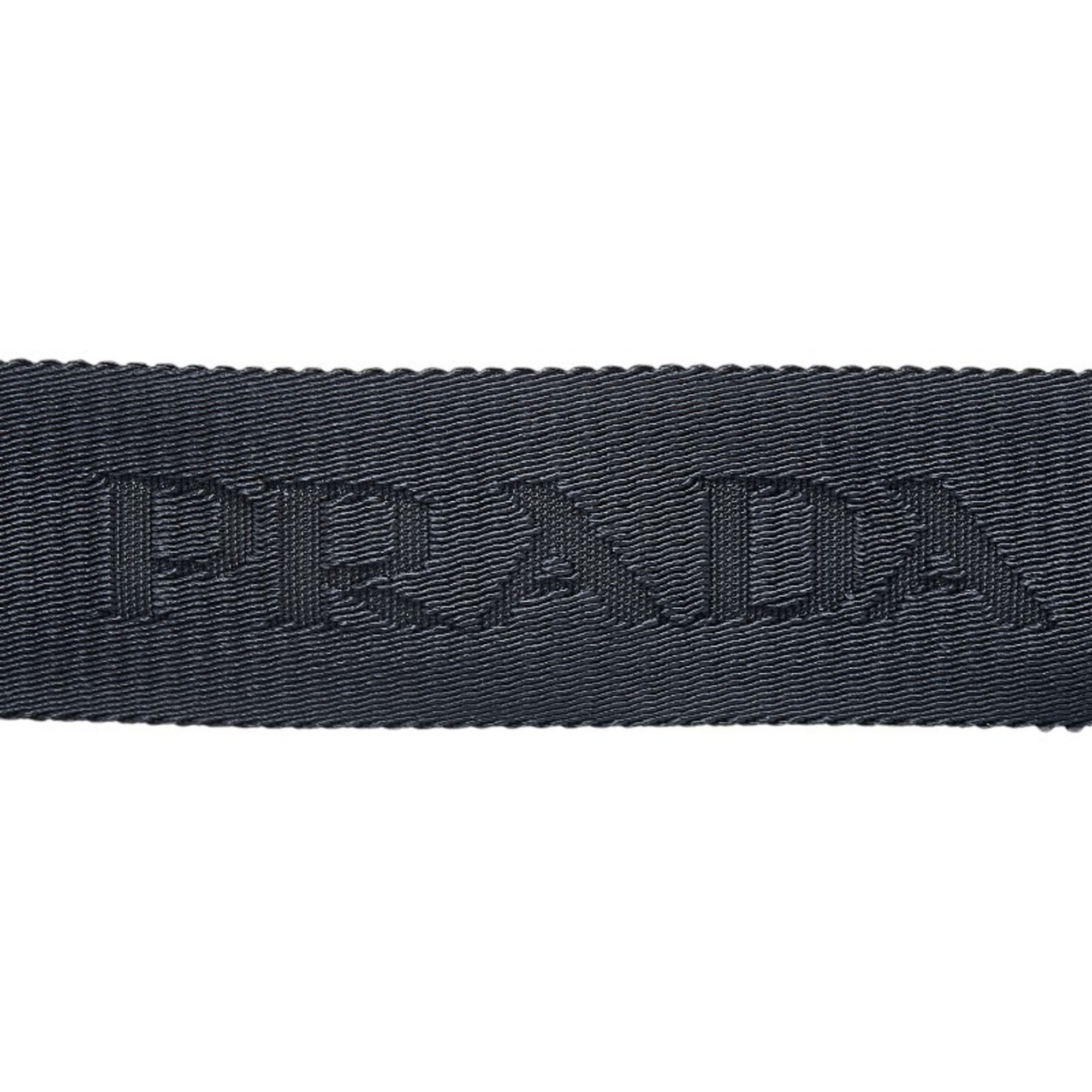 Prada Shoulder Strap Navy Silver Polyester Leather Women's PRADA