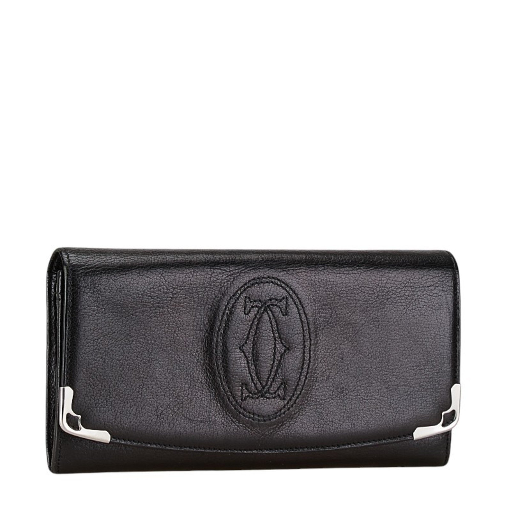 Cartier Marcello de Long Wallet L3000911 Black Leather Women's CARTIER