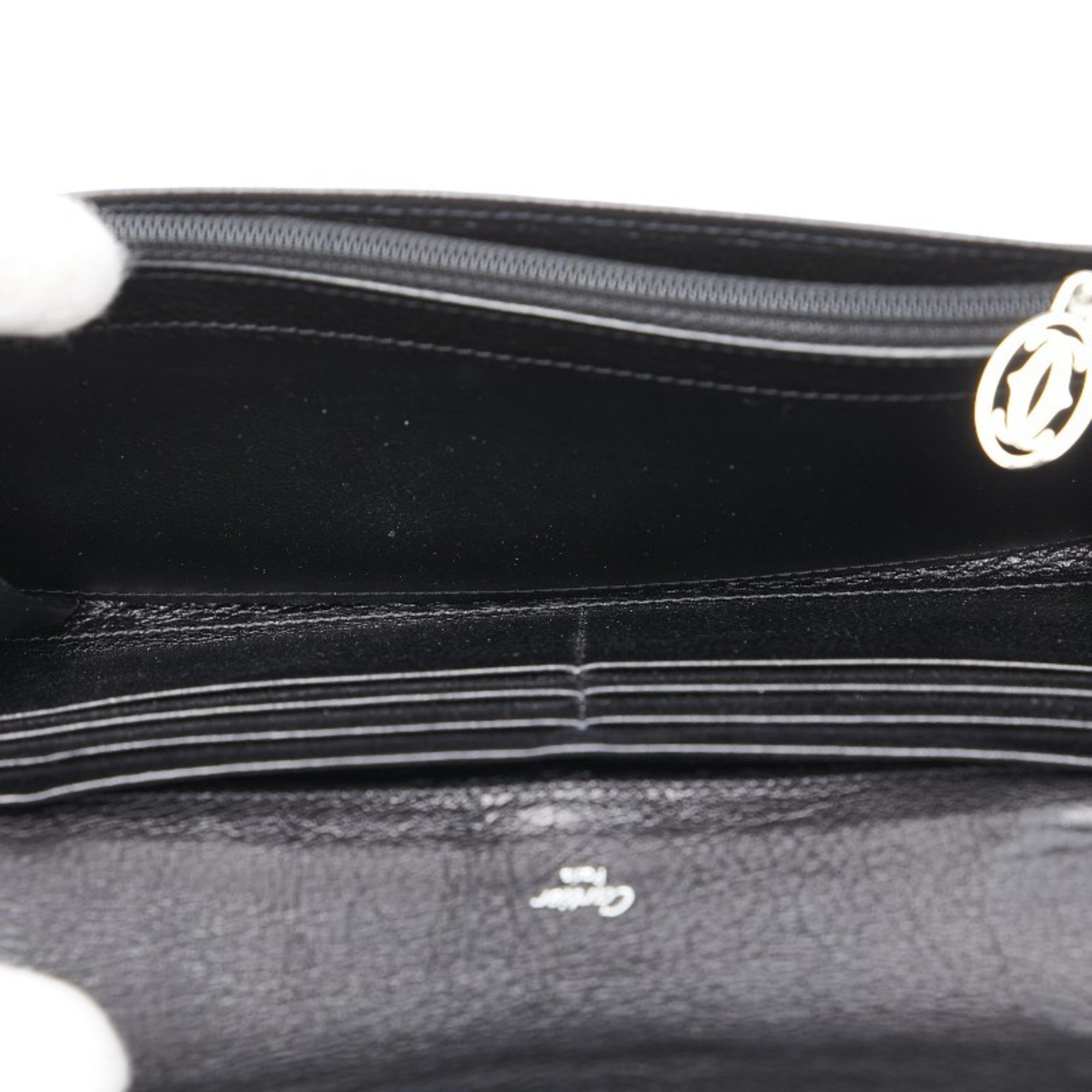 Cartier Marcello de Long Wallet L3000911 Black Leather Women's CARTIER