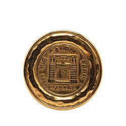 CHANEL Cambon Round Brooch Gold Plated Women's