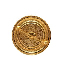 CHANEL Cambon Round Brooch Gold Plated Women's